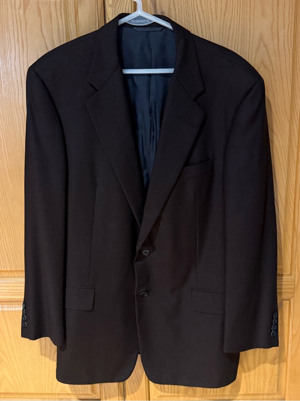 Hickey Freeman Canterbury 100% Wool Blazer Brown Blue Jacket Single Vent 42 R